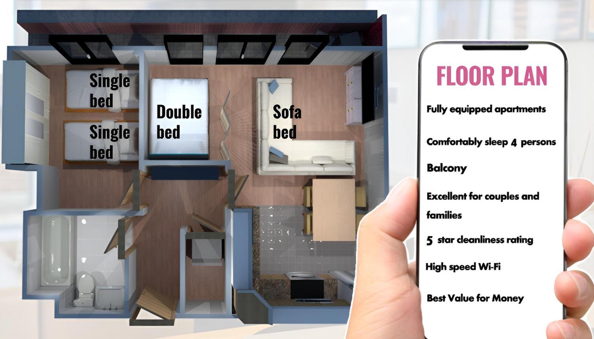 Sidemersey Livings- Convenient 1-Bedroom Flat With A View, Central Liverpool Exterior foto
